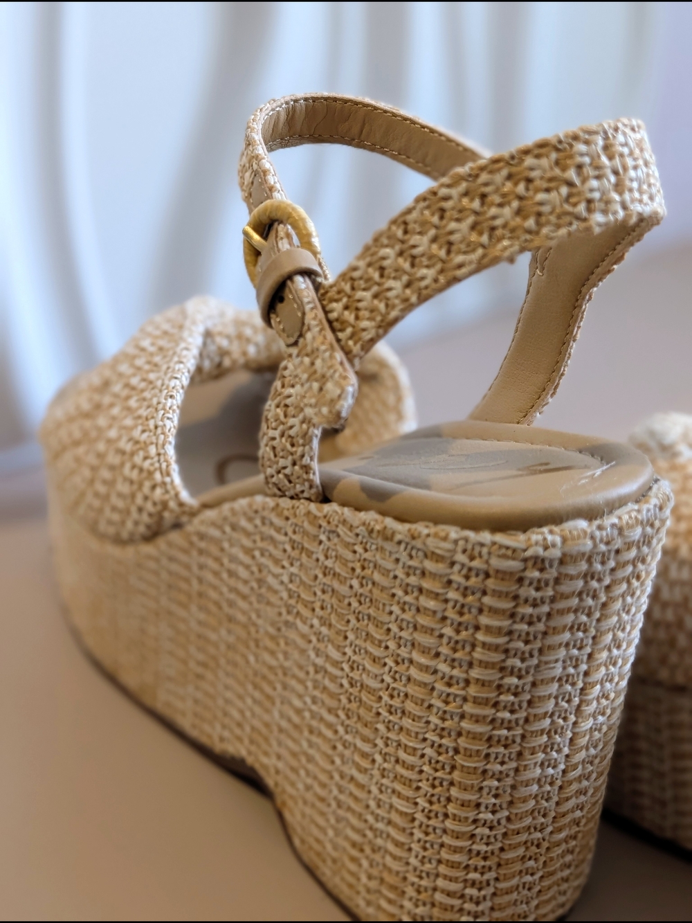 NIB Circus NY Joanne Natural Woven Platform Wedge Sandals Size 7 - Picture 7 of 15